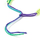 Изготовление регулируемого браслета из полиэстера цвета радуги для женщин BJEW-F454-02-2