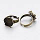 Nickel Free Adjustable Brass Pad Ring Setting Components for Jewelry Making KK-J181-52AB-NF-1