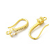 Brass Micro Pave Clear Cubic Zirconia Earring Hooks ZIRC-R112-01G-2
