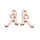 Pendentifs de lettre en alliage plaqués or rose X-PALLOY-J718-01RG-A-1