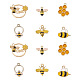 Yilisi 24 pièces 6 pendentifs en émail en alliage d'or léger de zinc ENAM-YS0001-05-1