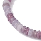 Natürliche lilafarbene Jade-Unterlegscheibe und Perlen-Stretch-Armbänder BJEW-JB09918-04-4