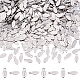 Dicosmetic 1000pcs 304 Scheibenkettenlaschen aus Edelstahl, oval mit wort stahl, Edelstahl Farbe, 10x4x0.5 mm, Bohrung: 1.2 mm