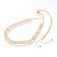 Brass Micro Pave Cubic Zirconia Chain Necklaces NJEW-F167-01G-1