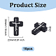 Olycraft 10Pcs Cross with Word Jesus Silicone Beads SIL-OC0001-21-2