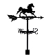 Superdant cavallo banderuola animali banderuola in ferro banderuole da giardino girandola a vento banderuola in ferro battuto per esterni cartello con la direzione del tetto decorazione del cortile del giardino della fattoria AJEW-WH0265-027-1