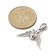 Alloy Wings and Iron Bell Pendant Decoration HJEW-JM01309-02-3