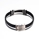 Jewelry Black Color PU Leather Cord Bracelets BJEW-G467-04-2