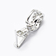 Rhodium Plated 925 Sterling Silver Micro Pave Cubic Zirconia Pendant Bails STER-P034-43P-2