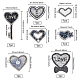 FINGERINSPIRE 7Pcs Love Heart Rhinestone Clothes Patches DIY-FG0002-24-2