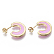 Brass Micro Pave Cubic Zirconia Crescent Moon Stud Earrings EJEW-N011-01E-2