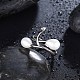 Elegante concha de latón perla anillos de dedo RJEW-BB23127-8-4