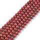 Chapelets de perles en jaspe rouge naturel G-E375-6mm-03-4