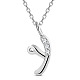 SHEGRACE Rhodium Plated 925 Sterling Silver Initial Pendant Necklaces JN921A-1
