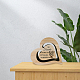 DIYの未完成の木製のハートカットアウト.  フローティングディスプレイの装飾  クラフト絵画用品用  ドイツ語の家族  ちょうの模様  20x17cm WOOD-WH0035-001-7