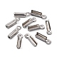 201 Stainless Steel Fold Over Crimp Cord Ends X-STAS-R055-07-2