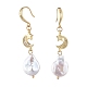 Natural Baroque Pearl Keshi Pearl Dangle Earrings EJEW-JE03826-01-2