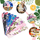 Nbeads 10 Uds 10 colores tela de seda plegable estampado floral bolsa de almacenamiento de abanico chino ABAG-NB0001-98-6