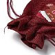6 個 6 スタイルのクリスマステーマ長方形ジュートバッグ  ナイロンコード付き  巾着ポーチ  ギフト包装用  暗赤色  13~13.6x9.7~10x0.45cm  1個/スタイル ABAG-E007-01-4