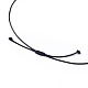 Verstellbare Doppelhorn-Anhänger-Halskette aus Naturquarzkristall mit Wachskordel für Damen NJEW-B086-01C-5