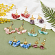 SUNNYCLUE DIY Make 6 Pairs 3D Fabric Cloth Flower Earrings Making Kit Including FLower Charms Chandelier Components Links Glass Beads Jewelry Findings for Adults Women Earring Jewellery Making DIY-SC0015-75-5