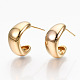 Brass Half Hoop Earrings KK-R117-036-NF-4