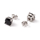 6 Pairs Cubic Zirconia Flat Round Stud Earrings EJEW-G291-04A-M-4
