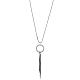 New Elegant Zinc Alloy Rhinestone Tassel Long Chain Necklaces NJEW-BB15047-1