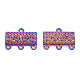 Rainbow Color Alloy Chandelier Component Links PALLOY-S180-258-NR-2