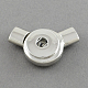 Platin flache runde Messingschnapp Spange Herstellung für Armband Design X-KK-S088-1