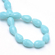 Opaque Solid Color Glass Faceted Teardrop Beads Strands GLAA-Q052-B-4