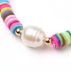 Bracelets extensibles de perles heishi en argile polymère BJEW-JB05707-06-2