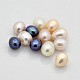 Perlas naturales abalorios de agua dulce cultivadas PEAR-M002-M-1
