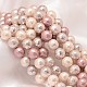 Facettes rondes chapelets de perles coquille de nacre X-BSHE-L012-6mm-NL002-1