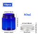 Benecreat 10 упаковка 80 мл синяя пластиковая банка для домашних животных многоразового использования пустые косметические контейнеры флаконы с завинчивающейся крышкой для кухни MRMJ-WH0018-61B-03-2