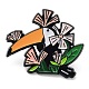 Perroquet avec des épingles en émail de fleurs JEWB-F021-02-1