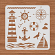 BENECREAT Lighthouse PET Plastic Drawing Templates 11.8x11.8 Inch/30x30cm Compass Anchor Template Stencil for Scrabooking Card Making DIY-WH0172-490-3