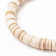 Bracelet extensible en perles heishi en pâte polymère pour femme BJEW-JB07207-04-5