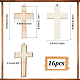 Doppelschichtige Kreuzwand-Anhängerdekorationen aus Holz HJEW-WH0036-75-2