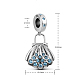 TINYSAND Shell 925 Sterling Silver Cubic Zirconia European Dangle Charms TS-P-076-3