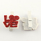 Valentines Ornaments DIY Wood Craft Ideas Photo Wall Decorations Word Love Shaped Wooden Clothespins Postcard Paper Clips X-AJEW-Q078-04A-2