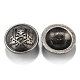 1-Hole Zinc Alloy Shank Buttons BUTT-WH0007-01B-2