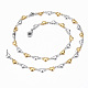 Set di gioielli a due anelli in acciaio inossidabile con catena a cuore X-SJEW-H103-12GP-3
