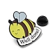 蜂/猫/星/花/スイカ合金エナメルブローチ  男性と女性のために  ミツバチ  30.5x25.5x1.5mm JEWB-C023-02A-EB-3