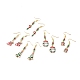 Pendientes colgantes de esmalte de aleación con tema navideño EJEW-JE04511-1