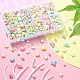 Spray Painted Frosted Opaque Acrylic Beads Sets ACRP-YW0001-10-5