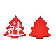 クリスマスのテーマ スプレー塗装の木製ペンダント  片面プリント  トナカイ/クワガタのクリスマス ツリー  レッド  49x43x2.5mm  穴：2mm WOOD-N005-53B-2