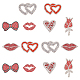 Fingerinspire 14 pcs patchs de strass hotfix sur le thème de la Saint-Valentin PATC-FG0001-70-1
