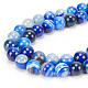 Dicosmetic 2 fili perline di agata naturale fili 8mm perline di pietra perline di agata fasciata blu perline artigianali della pietra preziosa perline sciolte rotonde fascini di cristallo perline per la creazione di gioielli G-DC0001-11-4