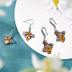 ANATTASOUL 2 Pairs 2 Style Chocolate Glass Bees Dangle Earrings EJEW-AN0002-88-7